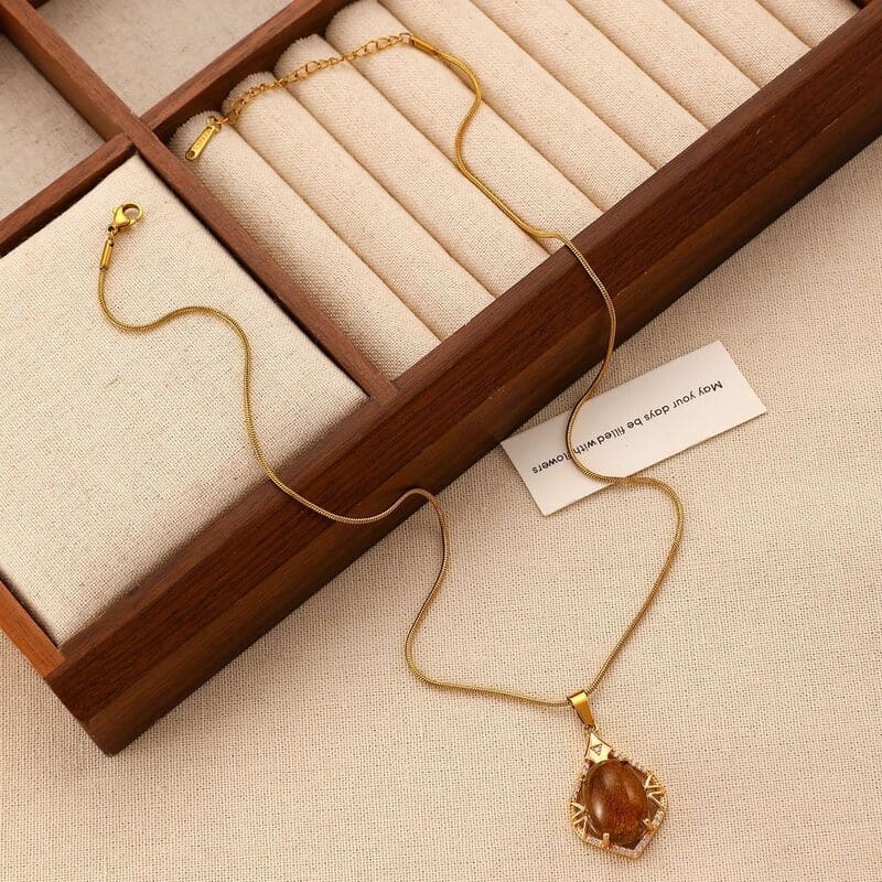 Baroque Gemstone Vintage Pendant Necklace for Mom 10