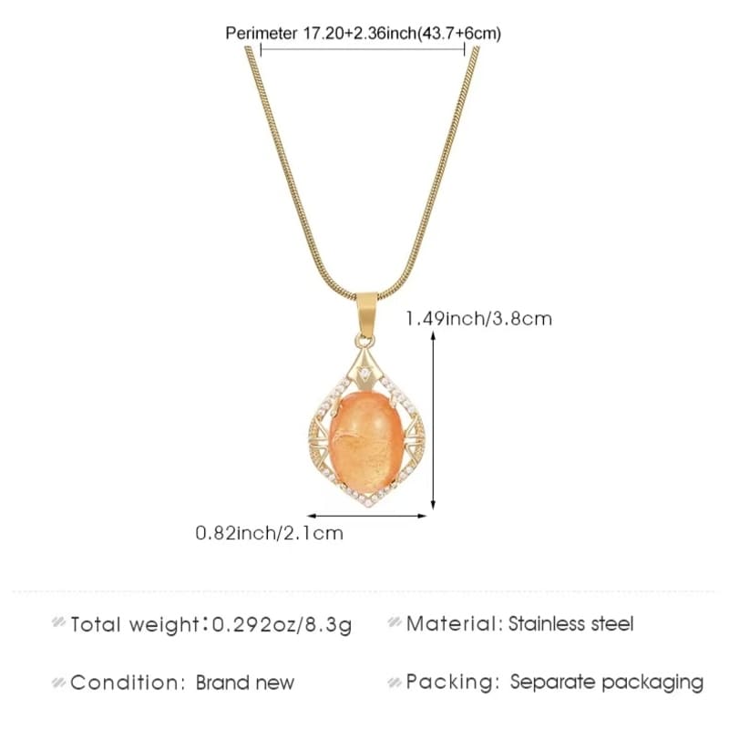 Baroque Gemstone Vintage Pendant Necklace for Mom 13