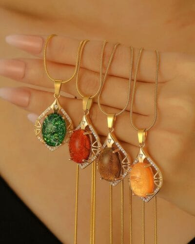 Baroque Gemstone Vintage Pendant Necklace for Mom