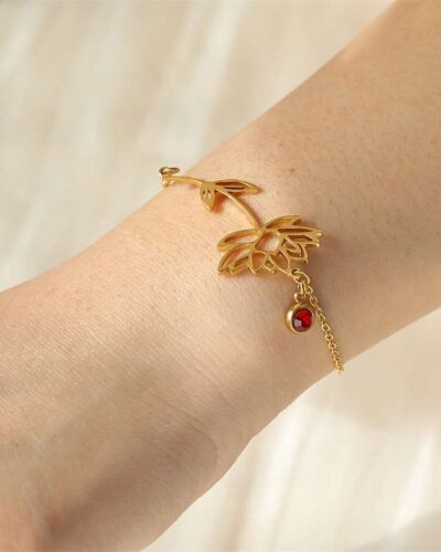 Birth Flowers Bracelet with Birthstone Wholesale