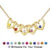 Birthstone Heart Pendant Customized Name Necklace