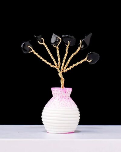 Bulk Raw Stones Crystal Tree Ornaments with Vase