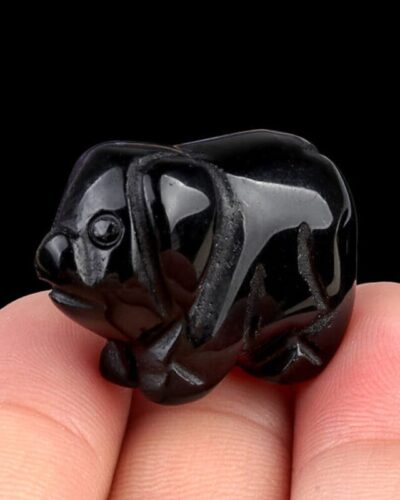 Natural Gemstone Carved Rock Animals Pig 1 Pcs