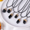 Black Tourmaline Pendant Necklace Unisex Wholesale