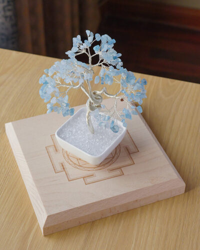 Blue Aquamarine Crystal Decorated Christmas Tree Bulk