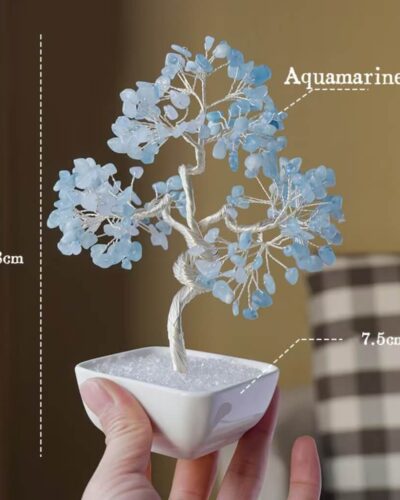 Blue Aquamarine Crystal Decorated Christmas Tree Bulk