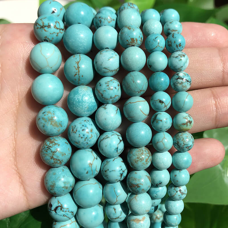 Blue Real Turquoise Beads Spacer Gemstones Bulk