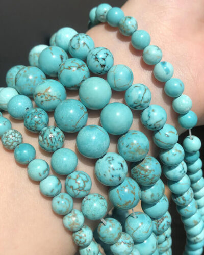 Blue Real Turquoise Beads Spacer Gemstones Bulk