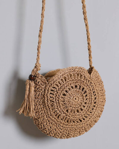 Alternatief beeld van Round Straw Bags For Summer Bohemian Woven Crossbody Bag