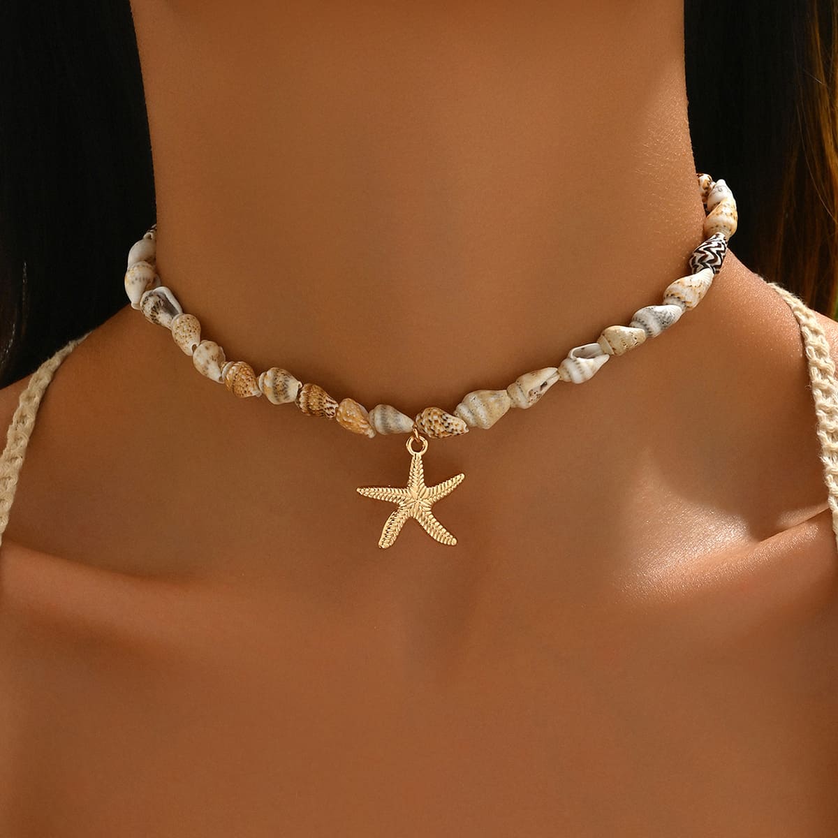 Bohemian Starfish Seashell Choker Necklace for Summer Beach 1 1