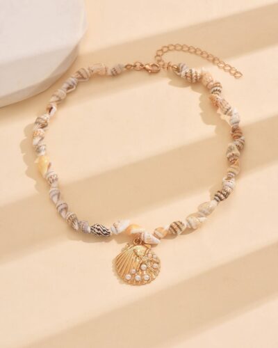 Bohemian Starfish Seashell Choker Necklace for Summer Beach