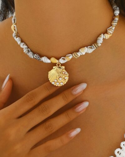 Bohemian Starfish Seashell Choker Necklace for Summer Beach