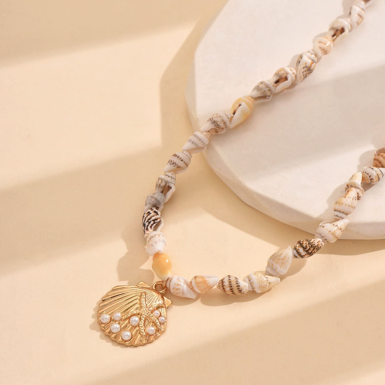Bohemian Starfish Seashell Choker Necklace for Summer Beach 6