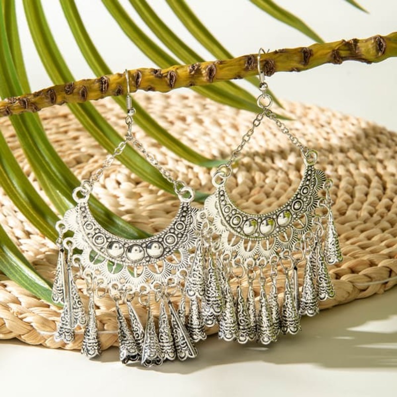 Bohemian Tassel Dangle Drop Earrings for Women - 画像4