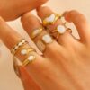 Bold Adjustable Stainless Steel Vintage Rings Set for Women