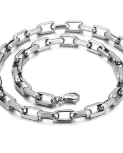 Bold Thick Rectangle Link Chain Necklace Bracelet for Men