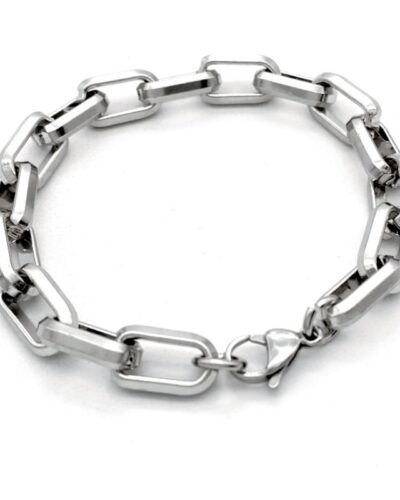 Bold Thick Rectangle Link Chain Necklace Bracelet for Men