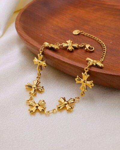 Byzantine Style Vintage Gold Plated Cross Necklace