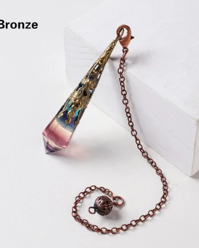 Fluorite Crystal Protection Necklace Long Pendant