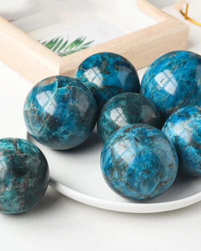 Bulk Blue Apatite Sphere Crystal Gemstone