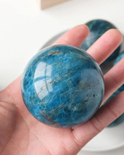 Bulk Blue Apatite Sphere Crystal Gemstone