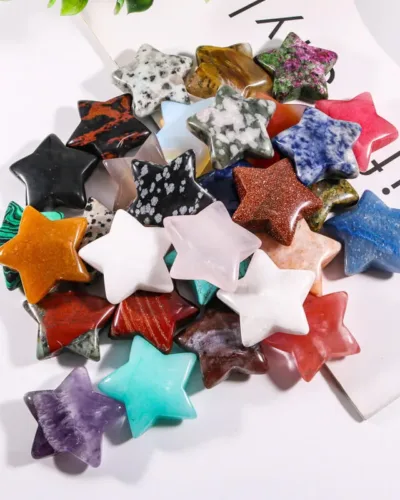 Bulk Colorful Star Shape Carved Crystals