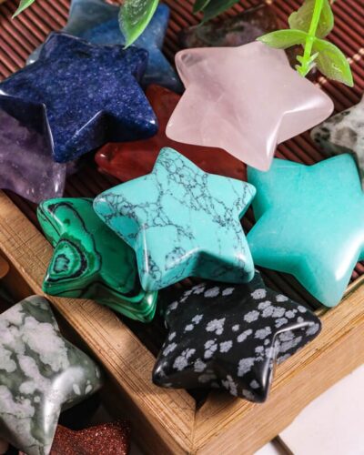 Bulk Colorful Star Shape Carved Crystals