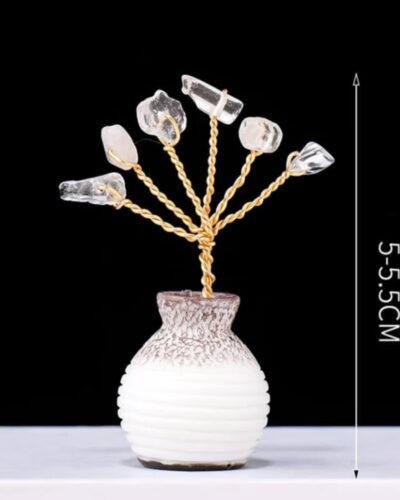 Bulk Raw Stones Crystal Tree Ornaments with Vase