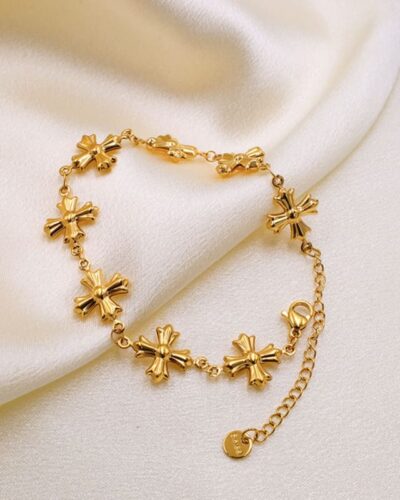 Byzantine Style Vintage Gold Plated Cross Necklace