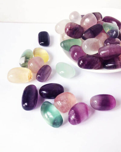 Candy Colors Premium Rainbow Fluorite Tumblestones Bulk