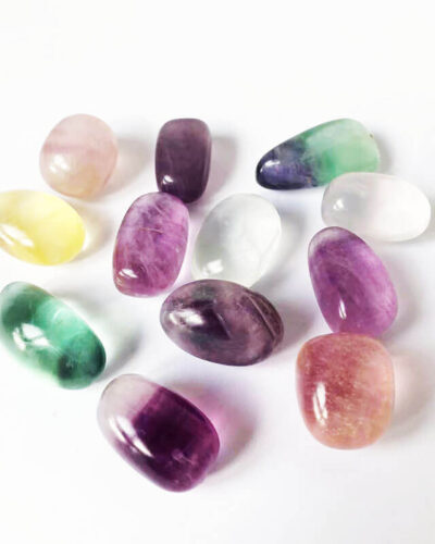 Candy Colors Premium Rainbow Fluorite Tumblestones Bulk