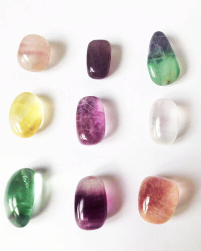 Candy Colors Premium Rainbow Fluorite Tumblestones Bulk