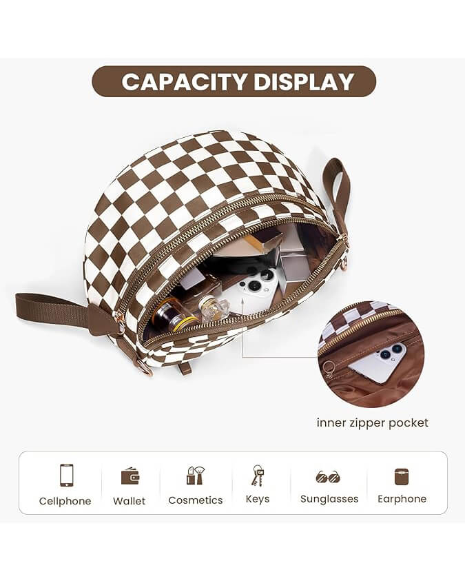 Checkered Bum Bag Crossbody Designer Belt Bags For Women - Image 3