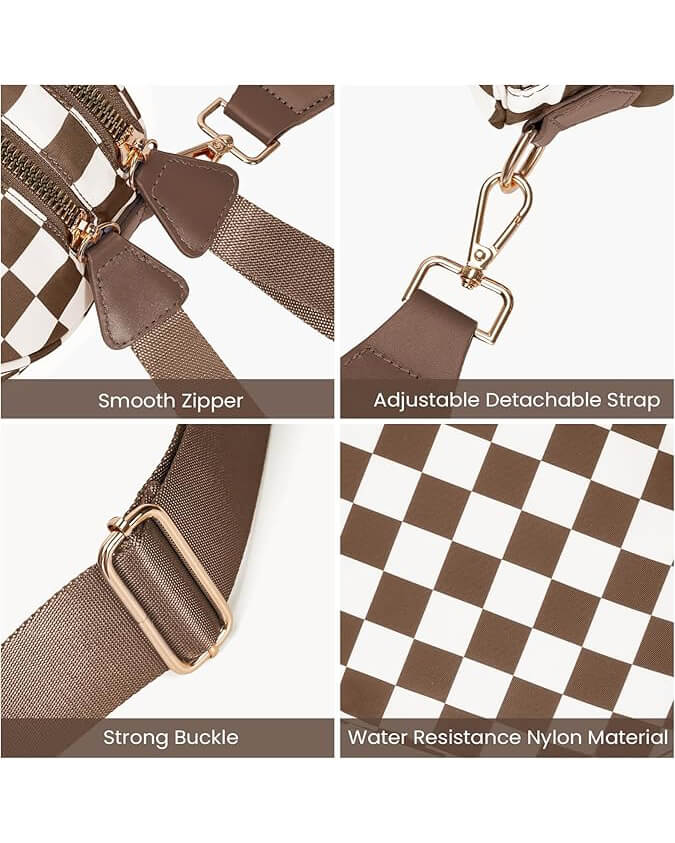 Checkered Bum Bag Crossbody Designer Belt Bags For Women - Image 4
