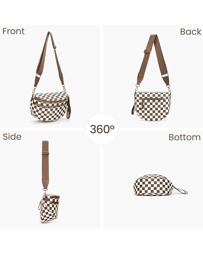 Checkered Bum Bag Crossbody Designer Belt Bags For Women - Image 6
