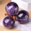 Chevron Amethyst Purple Crystal Balls Wholesale