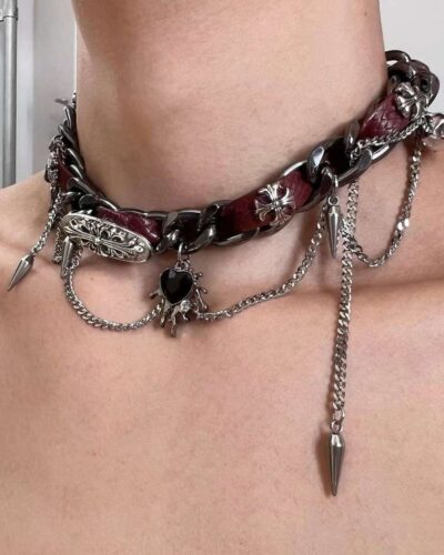 Punk Alloy Women's Gothic Necklace with Sunflower Design