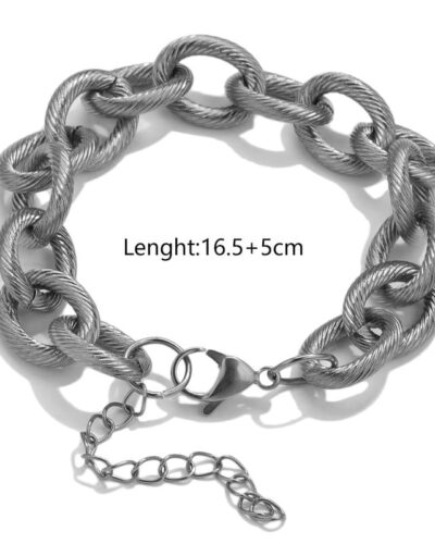 Chunky Metallic Women's Stainless Steel Link Chain Necklace