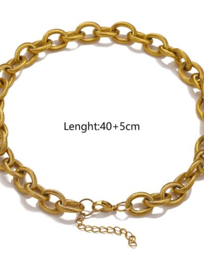 Chunky Metallic Women's Stainless Steel Link Chain Necklace