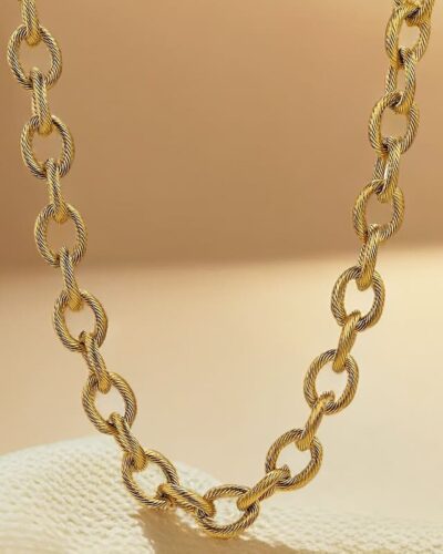 Chunky Metallic Women's Stainless Steel Link Chain Necklace