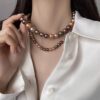 Chunky Mixed Color Faux Pearl Necklace Choker