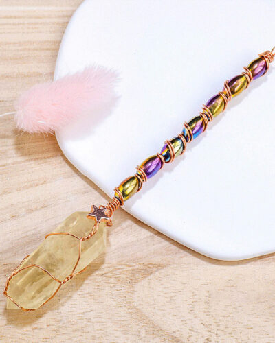 Hexagonal Colorful Double-Pointed Carved Crystals Wands