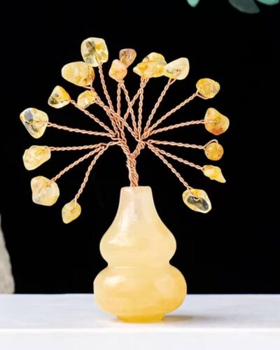Small Crystal Ornaments Tree with Gourd-Shaped Base