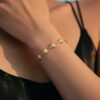Classic 18K Gold Plated Heart Beading Pearl Bracelet