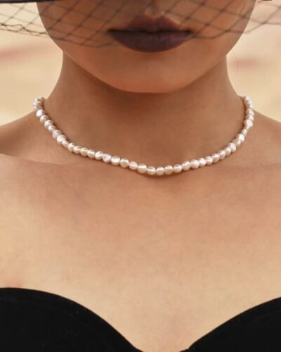 Classic Antique Baroque Pearl Necklace Choker