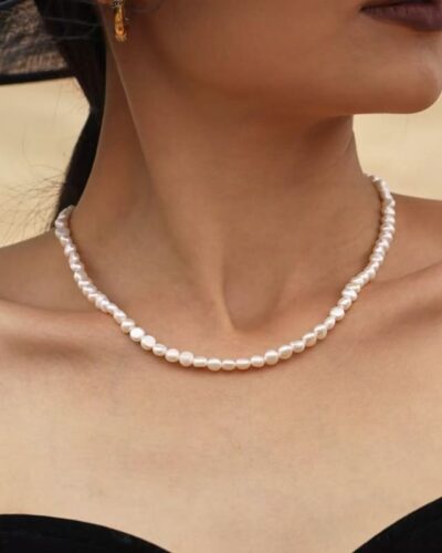 Classic Antique Baroque Pearl Necklace Choker