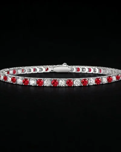 Classic Colored Gemstone Women's Moissanite Tennis Bracelet Birthday Anniversary Gift