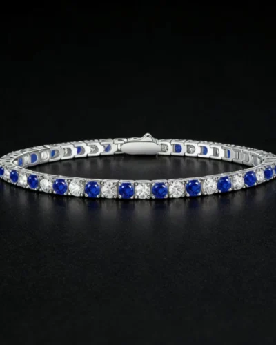 Classic Colored Gemstone Women's Moissanite Tennis Bracelet Birthday Anniversary Gift