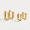 Classic Gold Geometric Hoop Earrings Simple Design