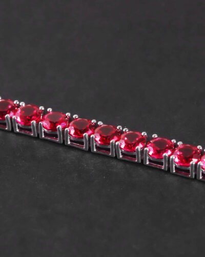 Classic Red Ruby Birthstone Tennis Bracelet 10